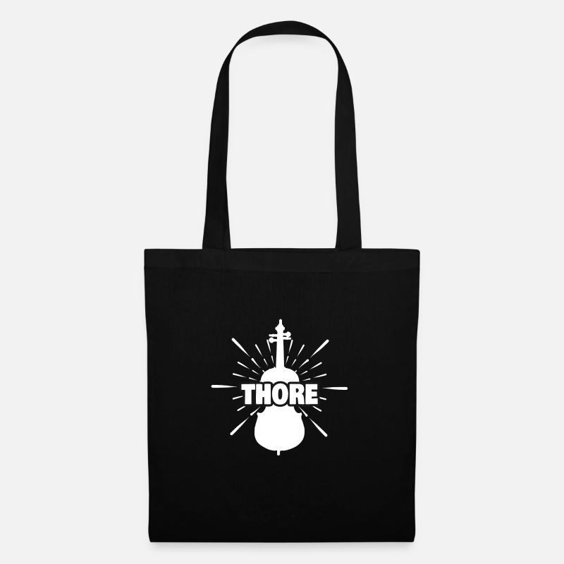 Prénom Thore - Sac en tissu - noir