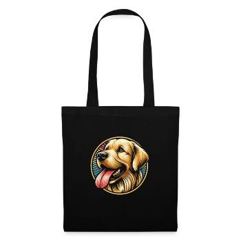 Golden retriever - Sac en tissu - noir - Devant