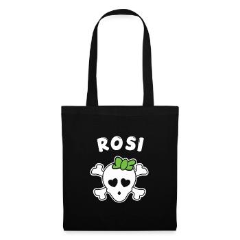 Piratin Rosi Design für Mädchen und Frauen - Stoffbeutel - Schwarz - Vorne