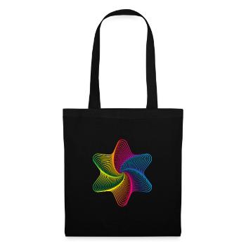 Étoile - illusion, multicolore - Sac en tissu - noir - Devant