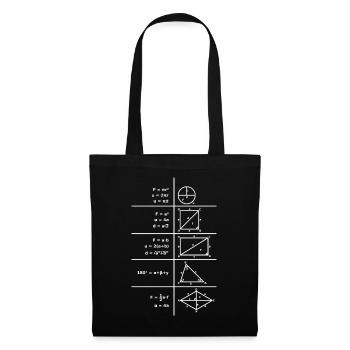 Formeln Mathe Formelsammlung Shirt Design Geschenk - Stoffbeutel - Schwarz - Vorne