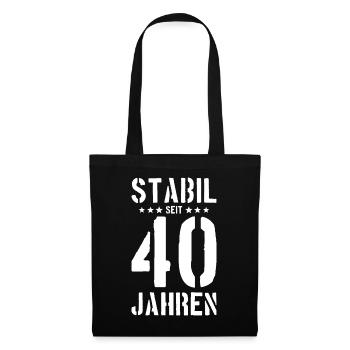 STABIL SEIT 40 JAHREN 40.GEBURTSTAG - Stoffbeutel - Schwarz - Vorne