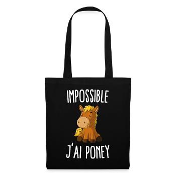Impossible j'ai poney - Sac en tissu - noir - Devant
