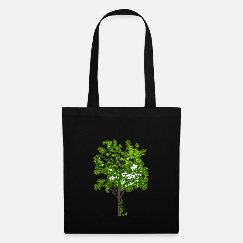 arbre - Sac en tissu - noir