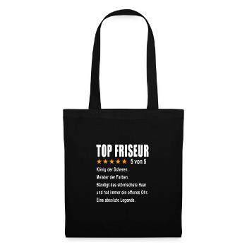 Top Friseur - Stoffbeutel - Schwarz - Vorne