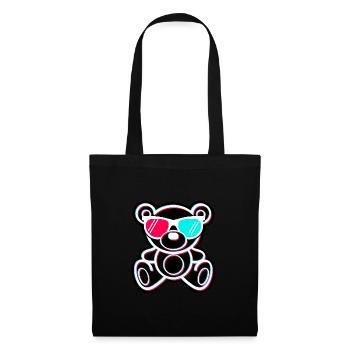 Cool Teddy Bear Tik Tok Style glitch Effekt - Stoffbeutel - Schwarz - Vorne