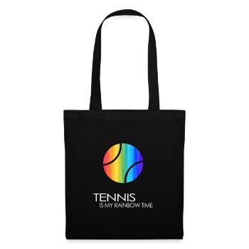 Balle de match de tennis Balle de tennis « arc-en-ciel-tennis-temps » - Sac en tissu - noir - Devant