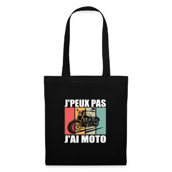 J'PEUX PAS J'AI MOTO - J'peux pas j'ai moto - Sac en tissu - noir - Devant