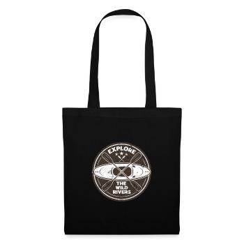 KAYAK PADDLE ROWING WILD CANOE RAFTING RIVER MOTIF - Tote Bag - black - Front
