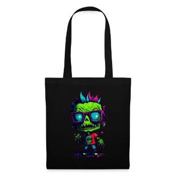 Bunter cooler Zombie - Stoffbeutel - Schwarz - Vorne