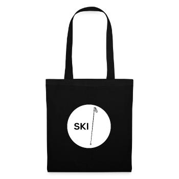 Skieur alpin poudreuse bâton de ski de neige - Sac en tissu - noir - Devant