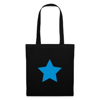 Stern Blau - Stoffbeutel - Schwarz - Vorne