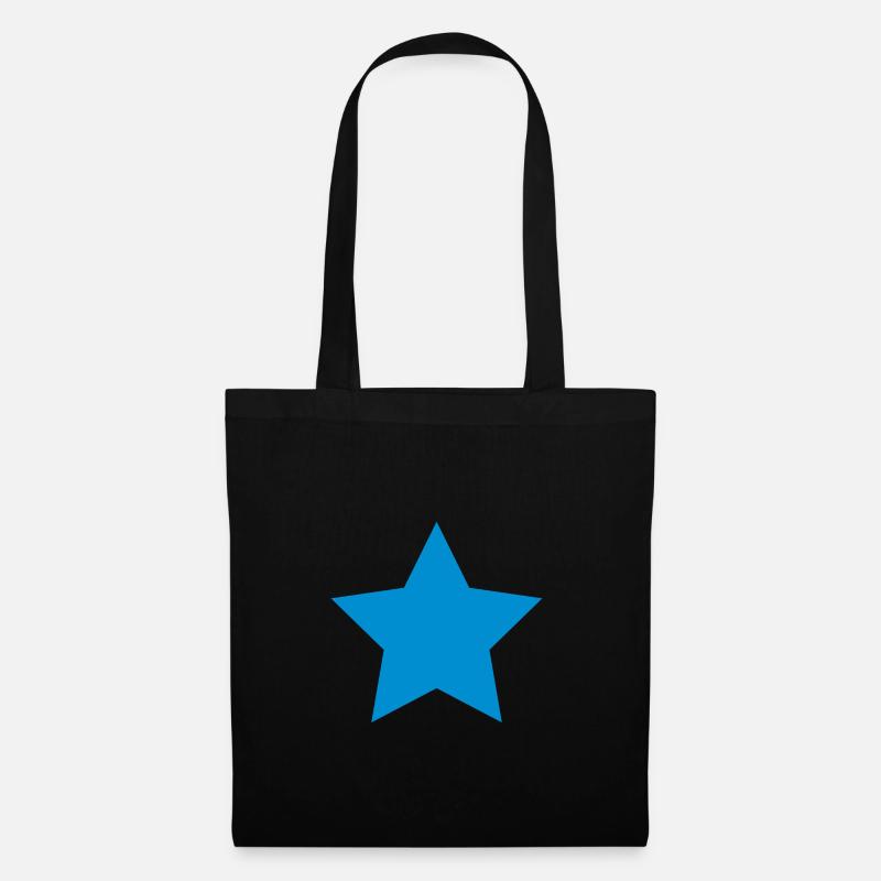 Stern Blau - Stoffbeutel - Schwarz