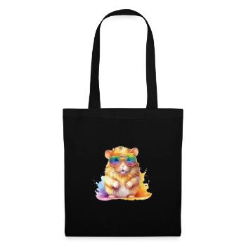 Cool colorful hamster with sunglasses - Tote Bag - black - Front