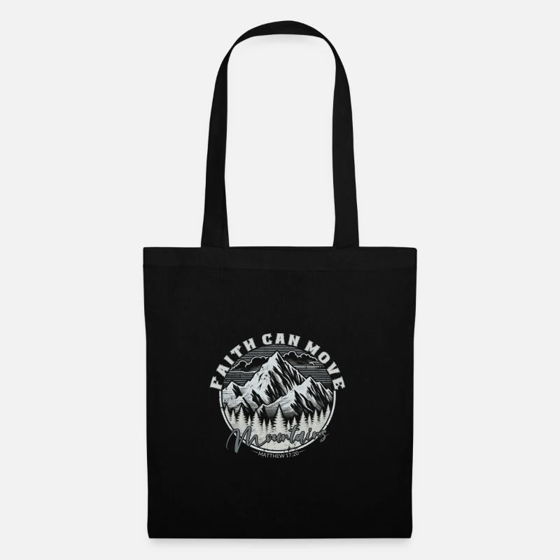 Faith can move Mountains, christliches Geschenk. - Stoffbeutel - Schwarz