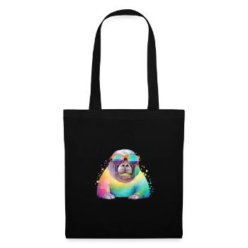 Colorful cool walrus with sunglasses - Tote Bag - black - Front