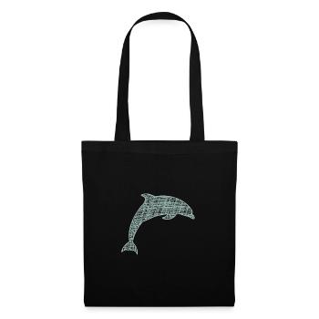 Delfin Tümmler Ozean Geschenk - Stoffbeutel - Schwarz - Vorne