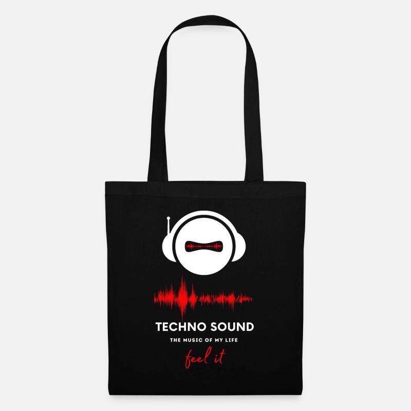 Techno Music-Rave-House - Stoffbeutel - Schwarz