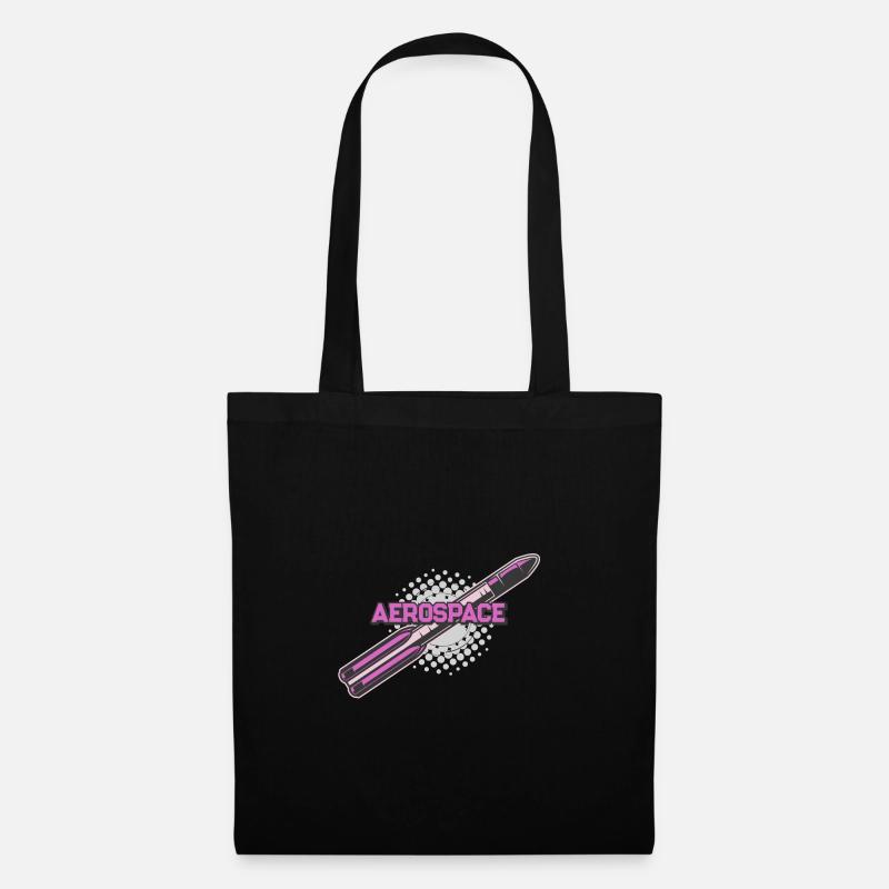 Space Rocket Vintage - Sac en tissu - noir