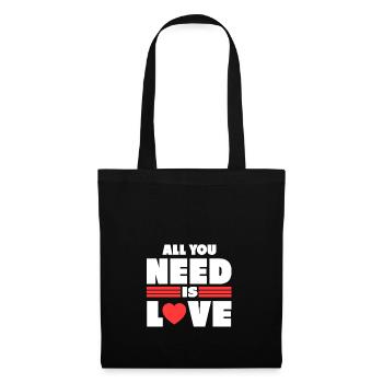 Alles was ich brauch Geschenk Valentinstag Liebe - Stoffbeutel - Schwarz - Vorne