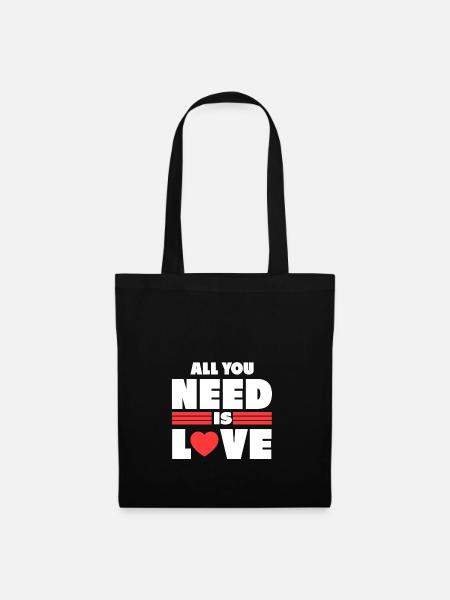 Tutto ciò di cui ho bisogno per amore di San Valentino - Borsa di stoffa - nero