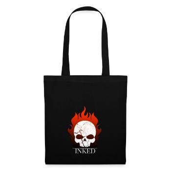 flaming skull skull tattoo gift - Tote Bag - black - Front