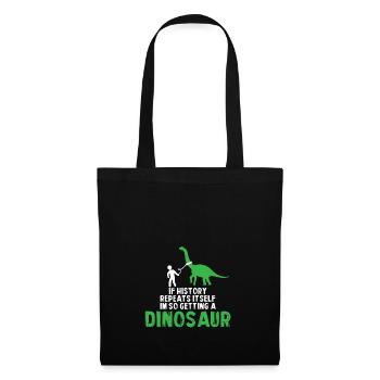 Ich möchte ein Dino sein Geschenk Tier tot - Stoffbeutel - Schwarz - Vorne