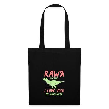 Rawr signifie que je t'aime cadeau de dinosaure Dino - Sac en tissu - noir - Devant