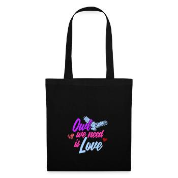 Owl predator bird gift animal colorful - Tote Bag - black - Front