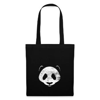 Panda bear face gift black white nature animal - Tote Bag - black - Front