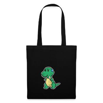 Dinosaure T-Rex petit cadeau Dino enfant animal - Sac en tissu - noir - Devant