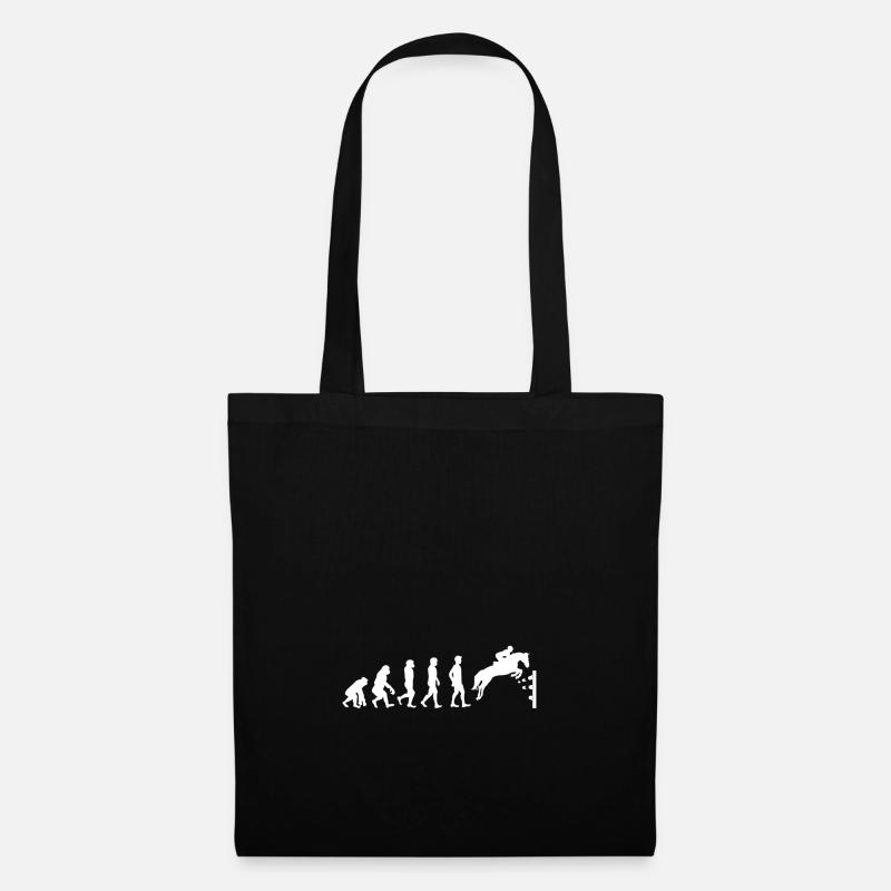 Evolution des Springreiten Pferd reiten Geschenk - Stoffbeutel - Schwarz
