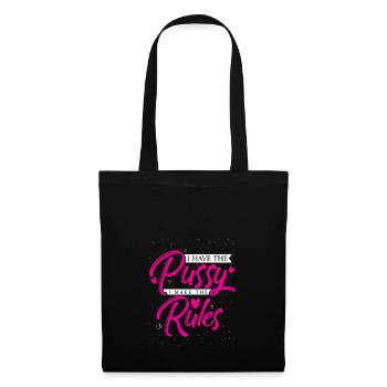 J’ai la chatte je fais les règles Mme droite - Sac en tissu - noir - Devant