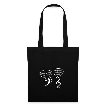 Treble Clef basse musique litige clé - Sac en tissu - noir - Devant