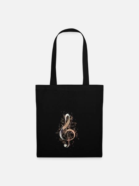 Violinschlüssel Noten Musik Instrument Geschenk - Stoffbeutel - Schwarz