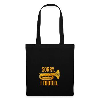 Klang vintage Geschenk Musik Tuba Instrument Note - Stoffbeutel - Schwarz - Vorne