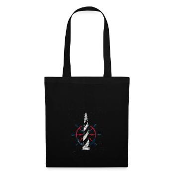 Phare mer cadeau eau étoile vintage amusement - Sac en tissu - noir - Devant