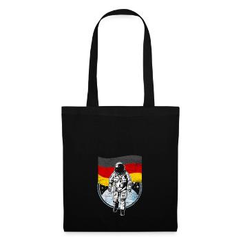 Deutschland Flagge im Weltraum Astronaut Mond - Stoffbeutel - Schwarz - Vorne