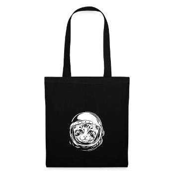 Chat astronaute amant mignon cadeau animal de compagnie - Sac en tissu - noir - Devant