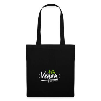 100% Vegan Natur Veganer vegetarisch Geschenk Tier - Stoffbeutel - Schwarz - Vorne