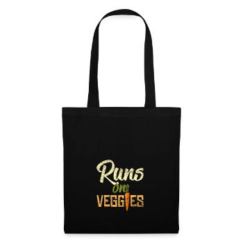 Vegetarier Herz Tier Hunger Geschenk Vegan Fleisch - Stoffbeutel - Schwarz - Vorne