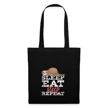 Sleeping sloth gift idea lazy laziness - Tote Bag - black - Front