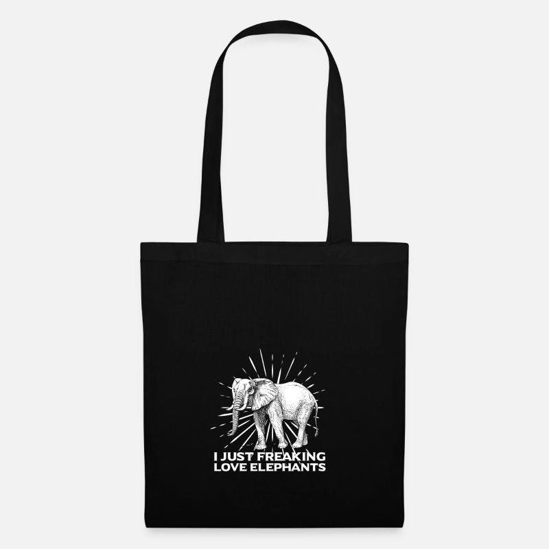 Elefant vintage Symbol bunt Muster Tier Geschenk - Stoffbeutel - Schwarz