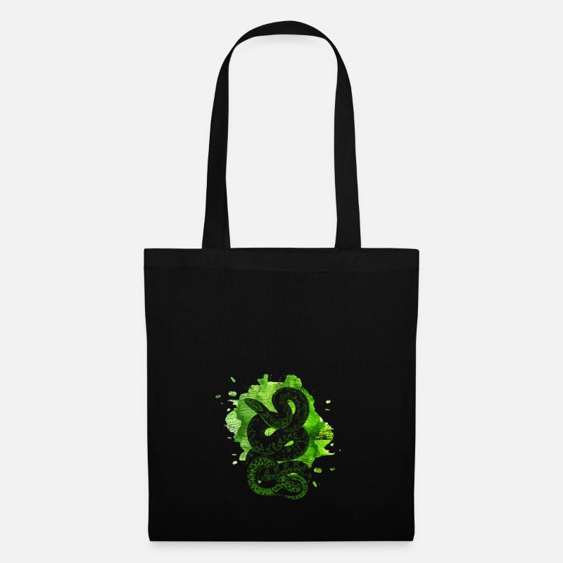 Schlange Wasserschlange Gift Reptil Geschenk - Stoffbeutel - Schwarz