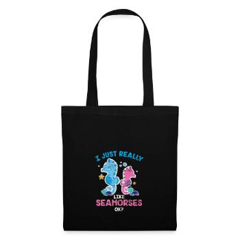 Hippocampe hippocampe poisson mer océan cadeau - Sac en tissu - noir - Devant