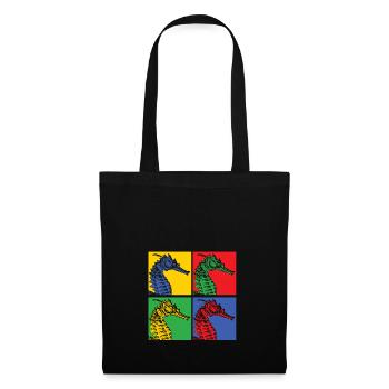 Hippocampe hippocampe poisson mer océan pop art - Sac en tissu - noir - Devant