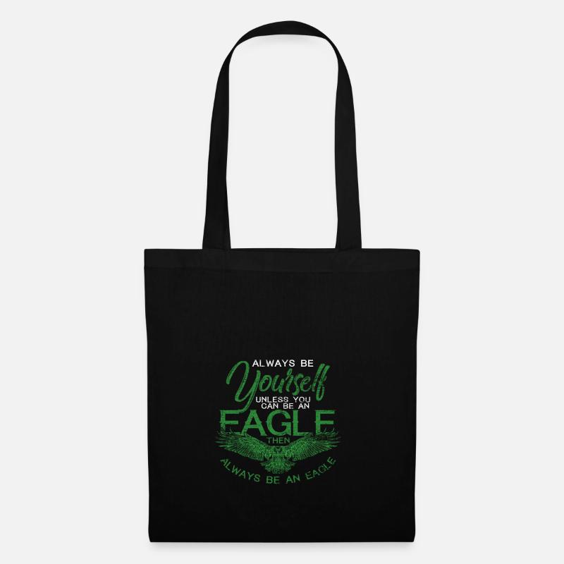 Adler vintage Vogel Freiheit Adlerkopf Geschenk - Stoffbeutel - Schwarz