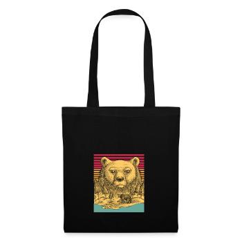 Bear animal nature vintage predator gift idea colorful - Tote Bag - black - Front