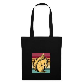 Écureuil rétro mignon écrous de cadeau d'animal - Sac en tissu - noir - Devant
