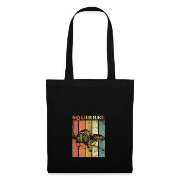 Squirrel nuts forest tree animal gift vintage - Tote Bag - black - Front